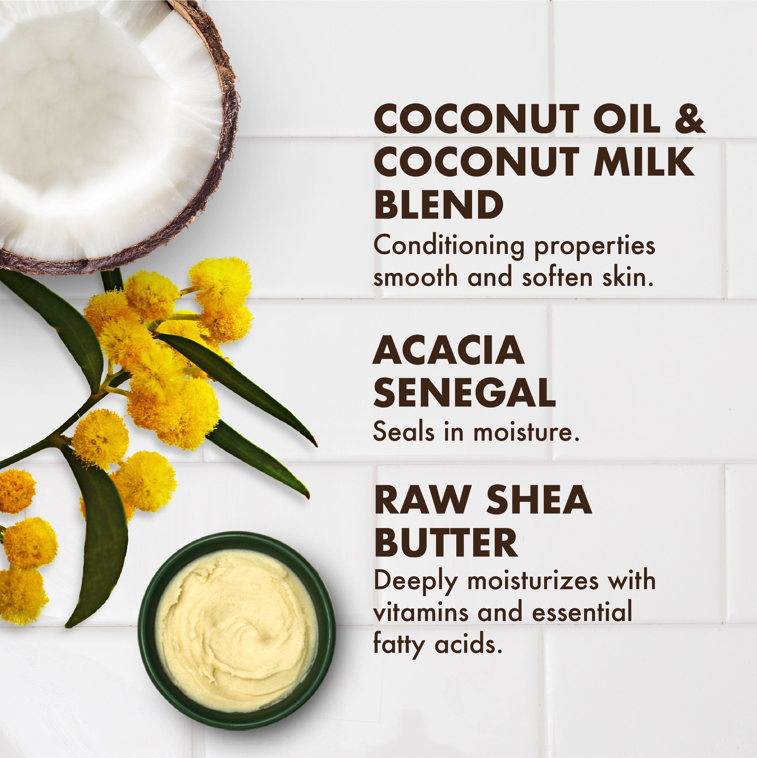 SheaMoisture Daily Hydration Crème Sugar Scrub Care for Dry Skin 100% Virgin Coconut Oil Acacia Senegal Exfoliating Scrub, Coffee, 8 Oz